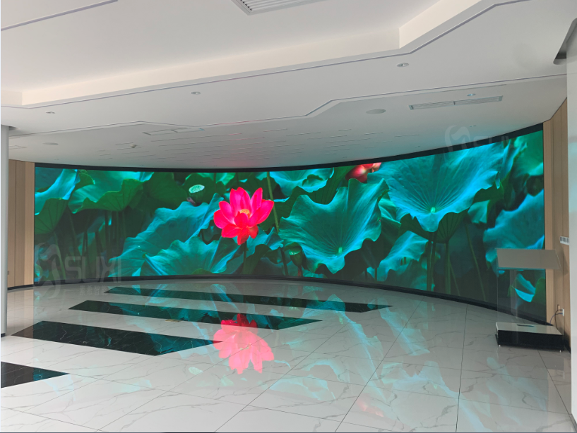 室內可視化展廳LED全彩顯示屏曲面大屏